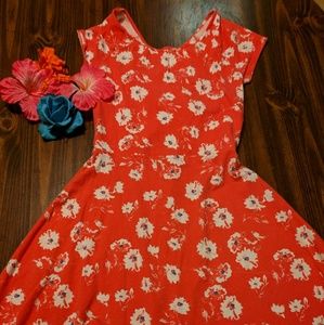 SO Red Floral Dress